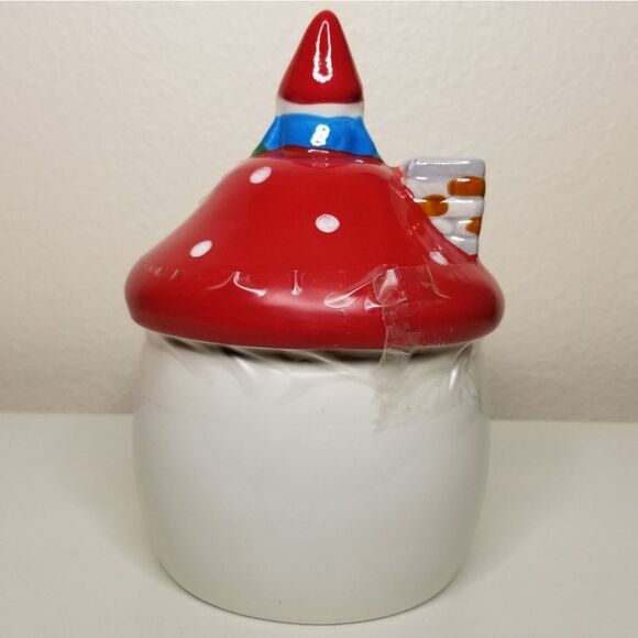 Gnome House Red Candy Jar Hand Painted Christmas Decor Trea… - Picture 3 of 8